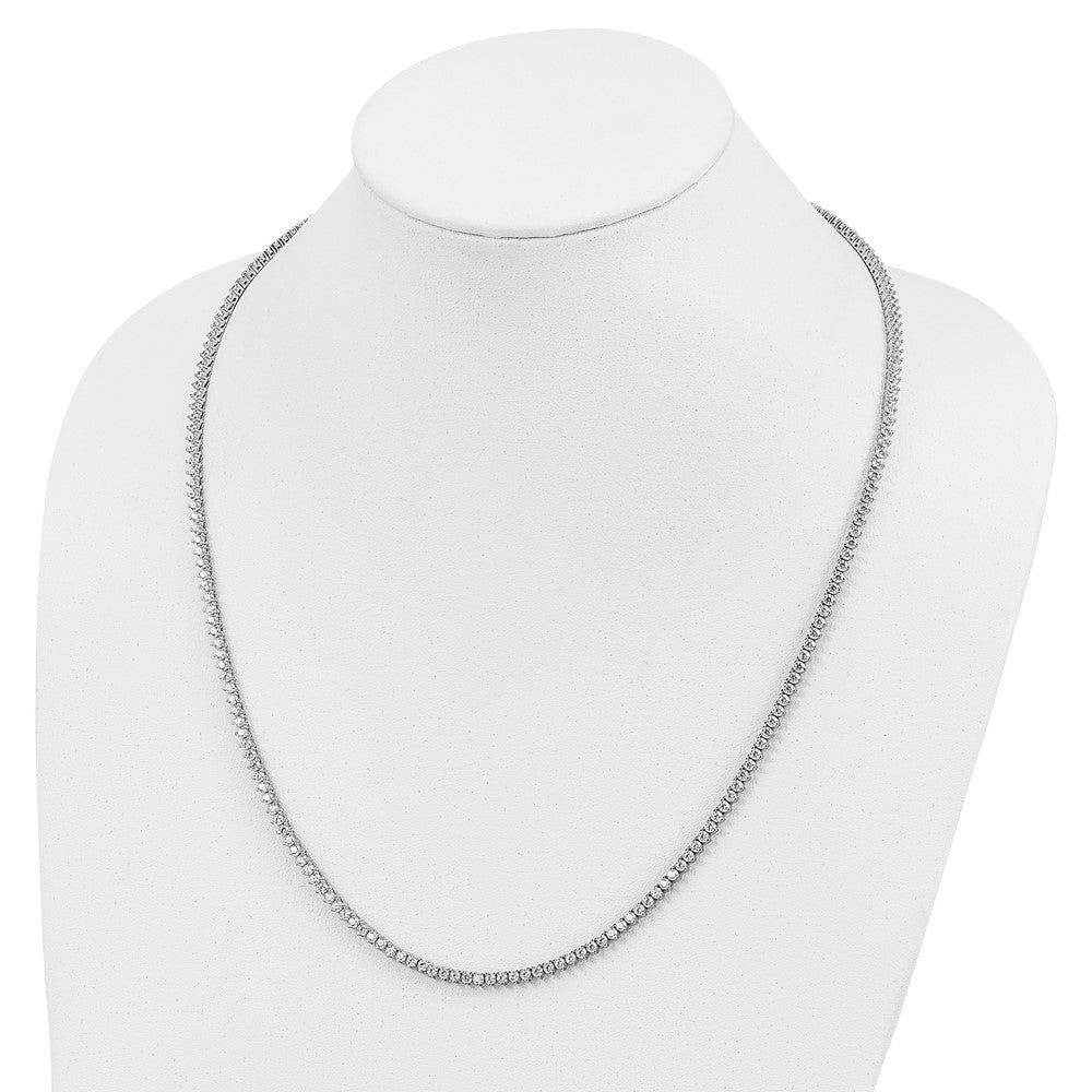 Sterling Shimmer Sterling Silver Rhodium-plated 24 inch 218 Stone CZ Riviera Necklace QG3483-24