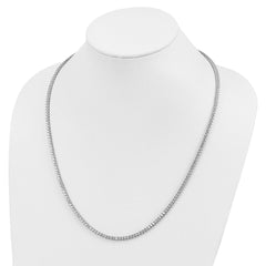 Sterling Shimmer Sterling Silver Rhodium-plated 24 inch 218 Stone CZ Riviera Necklace QG3483-24