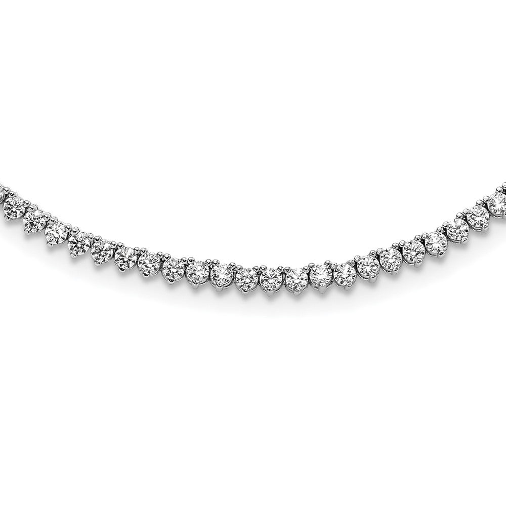 Sterling Shimmer Sterling Silver Rhodium-plated 24 inch 218 Stone CZ Riviera Necklace QG3483-24