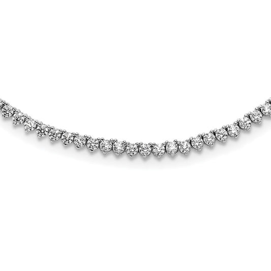 Sterling Shimmer Sterling Silver Rhodium-plated 24 inch 218 Stone CZ Riviera Necklace QG3483-24