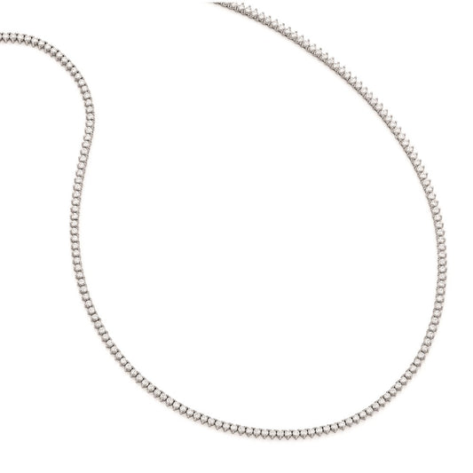 Sterling Shimmer Sterling Silver Rhodium-plated 36 inch 269 Stone CZ Riviera Necklace QG3484-36