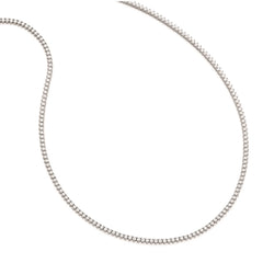 Sterling Shimmer Sterling Silver Rhodium-plated 36 inch 269 Stone CZ Riviera Necklace QG3484-36