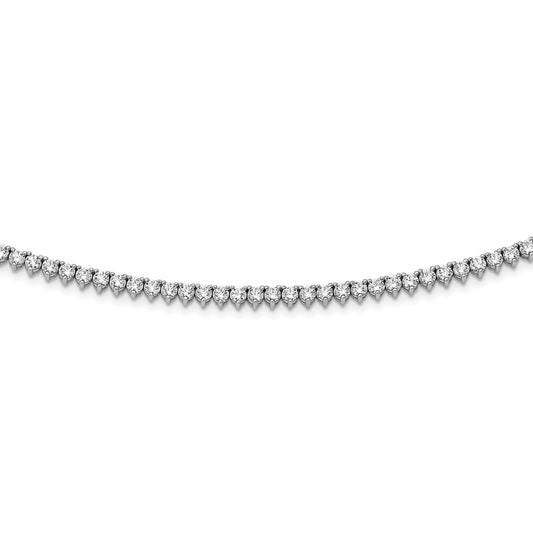 Sterling Shimmer Sterling Silver Rhodium-plated 36 inch 269 Stone CZ Riviera Necklace QG3484-36