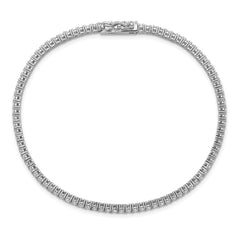 Sterling Shimmer Sterling Silver Rhodium-plated 2mm CZ 93 Stone 8 inch Bracelet QG3485-8