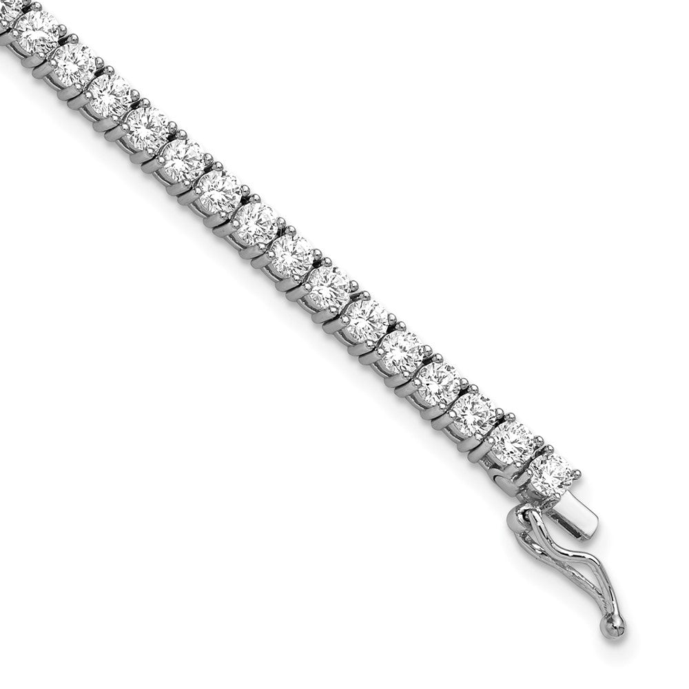 Sterling Shimmer Sterling Silver Rhodium-plated 3mm CZ 62 Stone 8 inch Bracelet QG3489-8