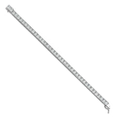 Sterling Silver Rhodium Plated CZ 47 Stone 8in Bracelet QG3490-7