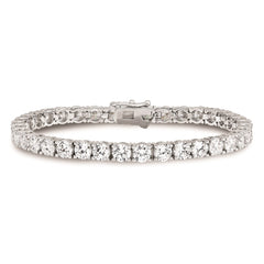 Sterling Shimmer Sterling Silver Rhodium-plated 4.5mm CZ 37 Stone 7 inch Bracelet QG3491-7