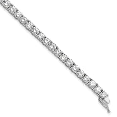 Sterling Shimmer Sterling Silver Rhodium-plated 4.5mm CZ 37 Stone 7 inch Bracelet QG3491-7