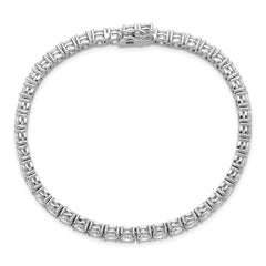 Sterling Shimmer Sterling Silver Rhodium-plated 4.5mm CZ 43 Stone 8 inch Bracelet QG3491-8