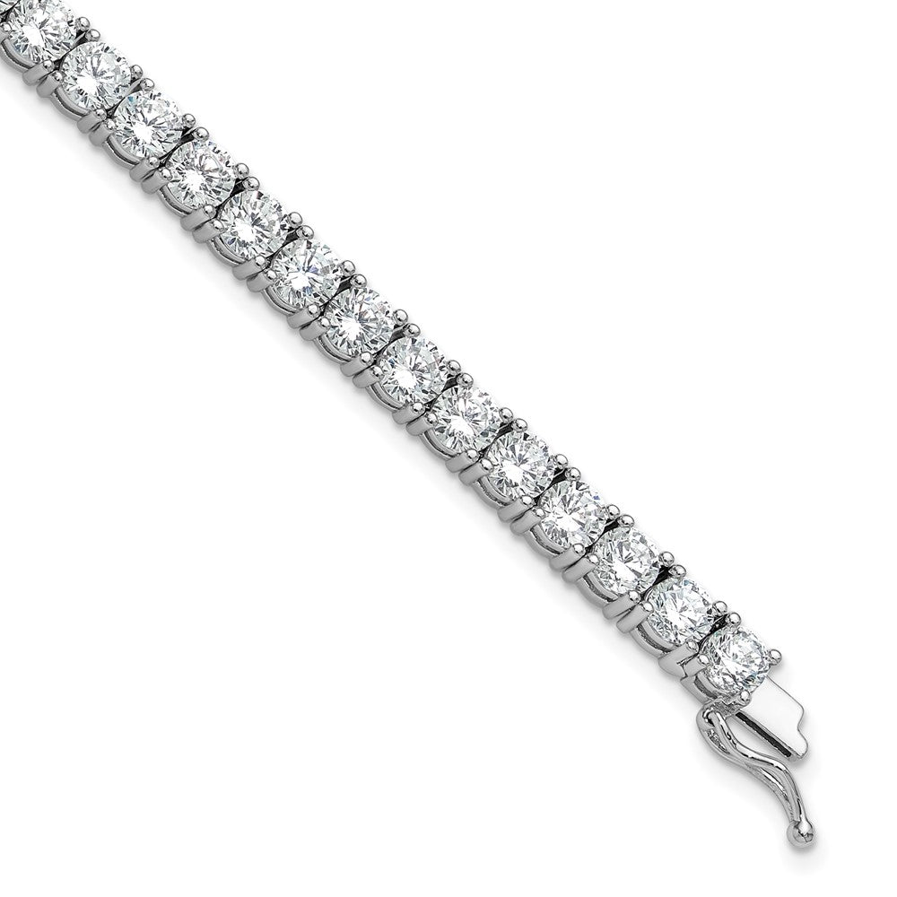 Sterling Shimmer Sterling Silver Rhodium-plated 4.5mm CZ 43 Stone 8 inch Bracelet QG3491-8