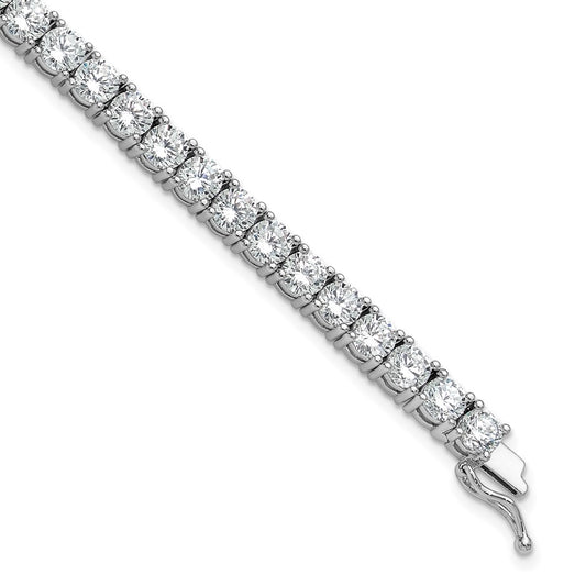 Sterling Shimmer Sterling Silver Rhodium-plated 4.5mm CZ 43 Stone 8 inch Bracelet QG3491-8