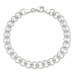 Sterling Silver Polished Beaded Bracelet QG3594-7.5