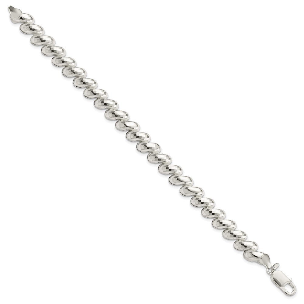 Sterling Silver Fancy Diamond-cut San Marco Bracelet QG3599-7.5