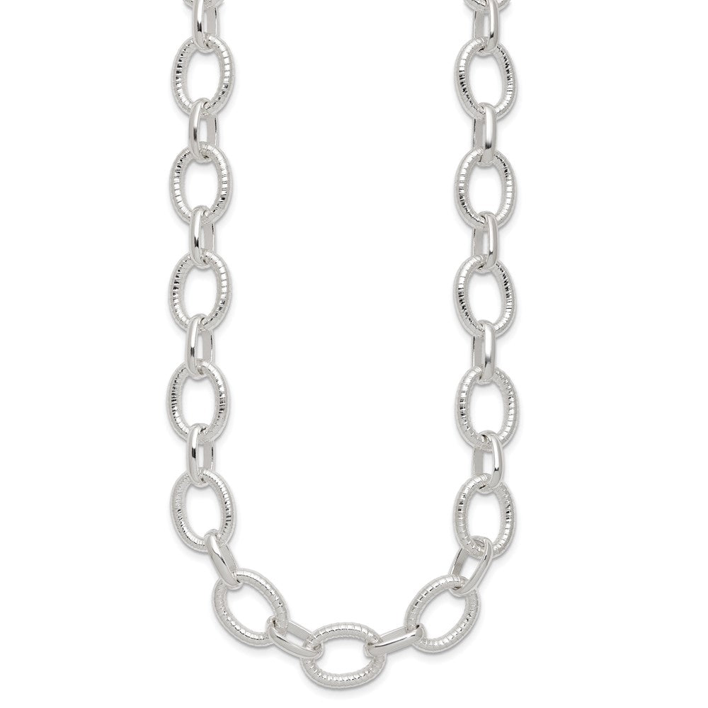 Sterling Silver Polished Fancy Link Necklace QG3892-18