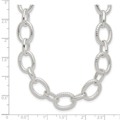 Sterling Silver Polished Fancy Link Necklace QG3892-18