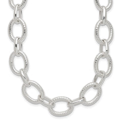 Sterling Silver Polished Fancy Link Necklace QG3892-18