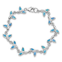 Sterling Silver Rhodium-Plated Whale Tail 7.75 inch Bracelet QG3988-7.75