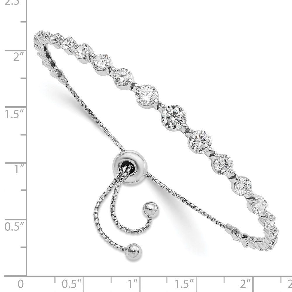 Sterling Shimmer Sterling Silver Rhodium-plated 29 Stone CZ Adjustable 5 inch up to 8.75 inch Bracelet QG4180