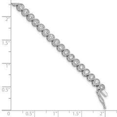 Sterling Shimmer Sterling Silver Rhodium-plated 7 inch 45 Stone CZ Tennis Bracelet QG4183-7