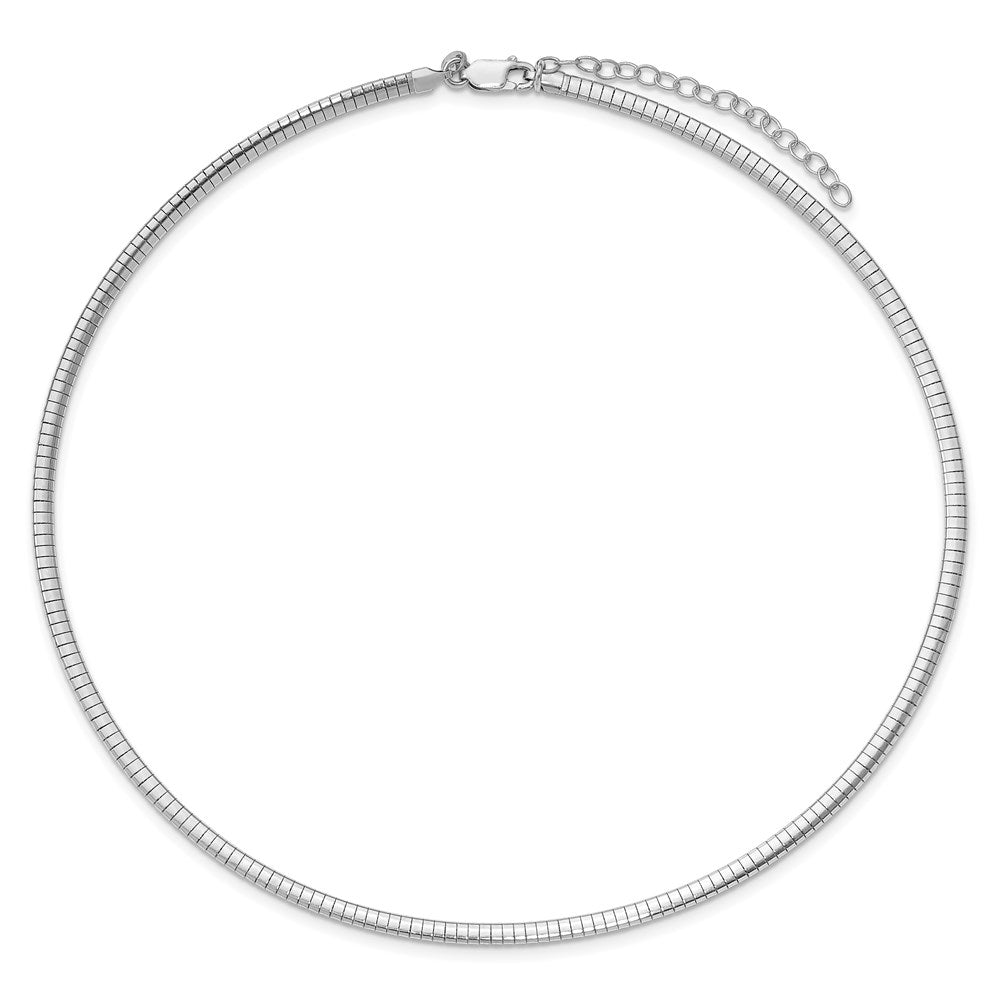 Sterling Silver Rhodium-plated 3.25mm w/2in. Ext Cubetto Chain QG4223R-16