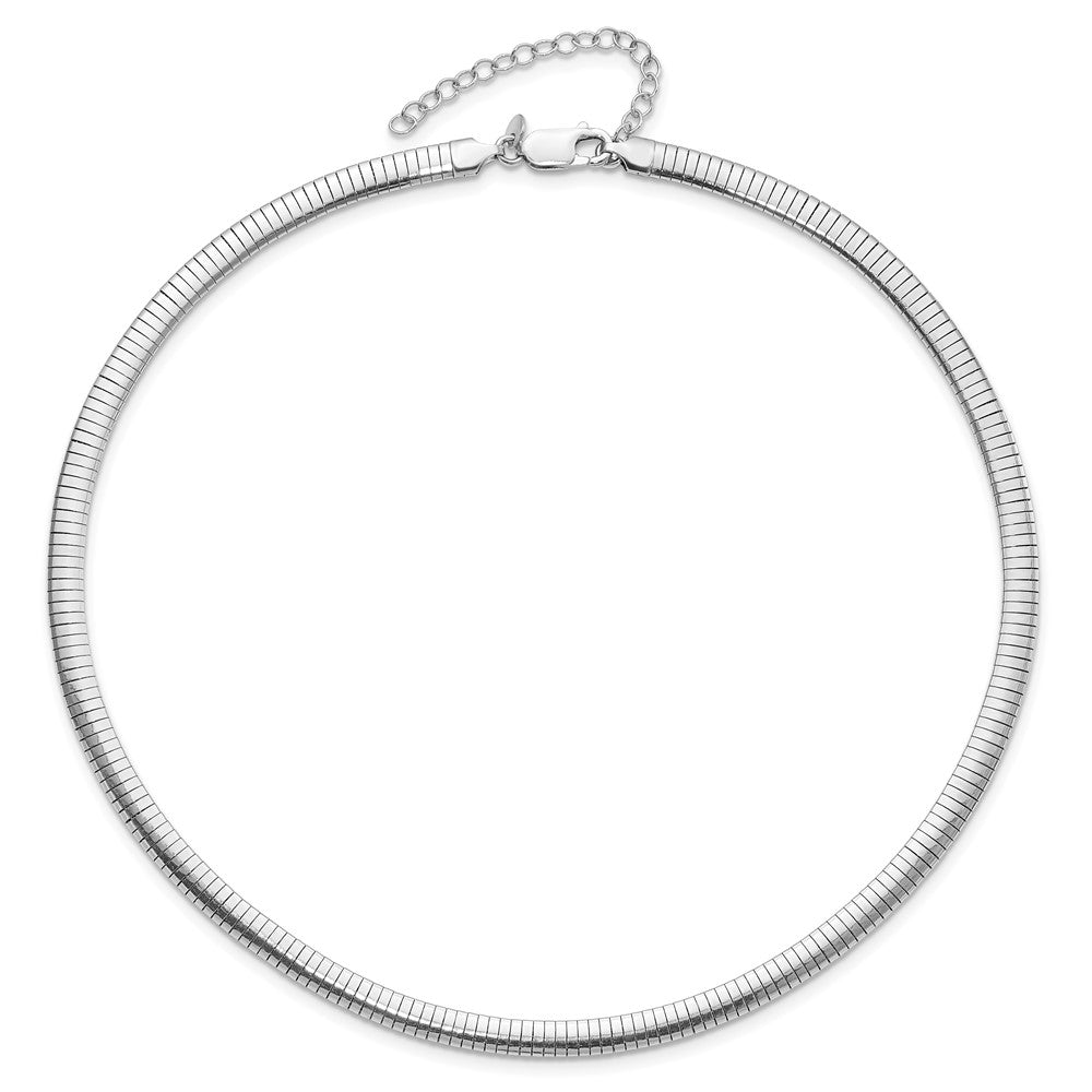 Sterling Silver Rhodium-plated 5.2mm w/2in. Ext Cubetto Chain QG4224R-16