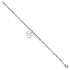 Sterling Silver Polished 2-strand Tree 7.5in Bracelet QG4235-7.5