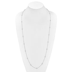Sterling Silver Rhodium-plated 16-Station CZ Polished Necklace QG4285-36