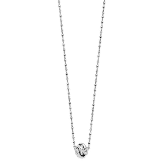 Sterling Silver Rhodium-plated Polished Love Knot D/C Chain Necklace QG4340-18