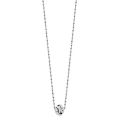 Sterling Silver Rhodium-plated Polished Love Knot D/C Chain Necklace QG4340-18
