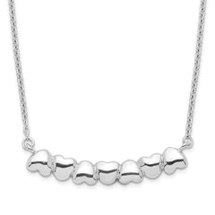 Sterling Silver Rhodium-plated w/2in ext Heart Bar Necklace QG4363-16