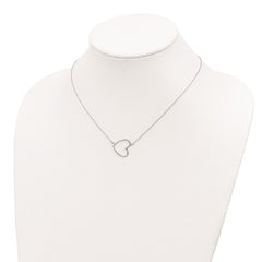 Sterling Silver Rhodium-plated 18in Heart Necklace QG4368-16