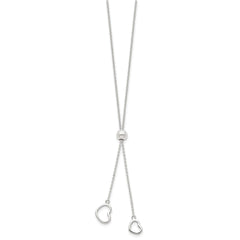 Sterling Silver Polished 2-Heart Adjusts up to 19.5 inch Necklace QG4371-19.5