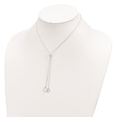 Sterling Silver Polished 2-Heart Adjusts up to 19.5 inch Necklace QG4371-19.5