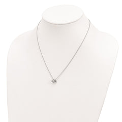 Sterling Silver Rhodium-plated 18in Hearts Necklace QG4373-18