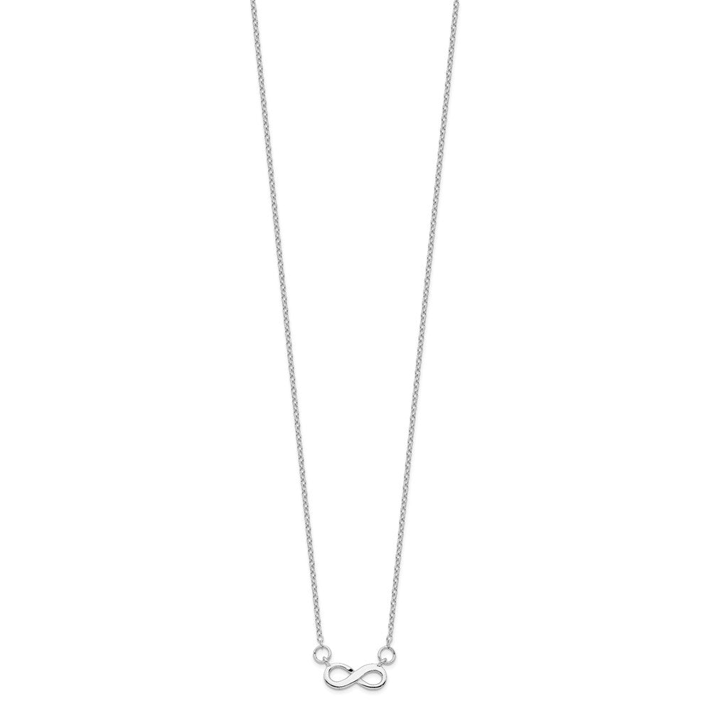 Sterling Silver Rhodium-plated w/ 2in ext. Infinity Necklace QG4394-16