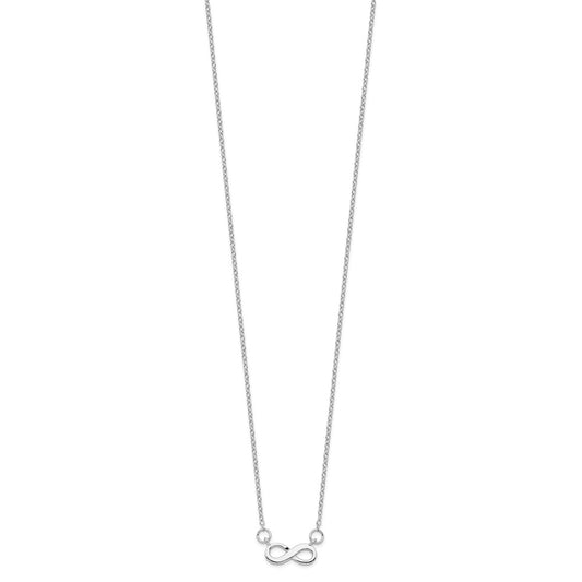 Sterling Silver Rhodium-plated w/ 2in ext. Infinity Necklace QG4394-16