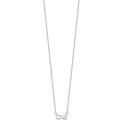 Sterling Silver Rhodium-plated w/ 2in ext. Infinity Necklace QG4394-16