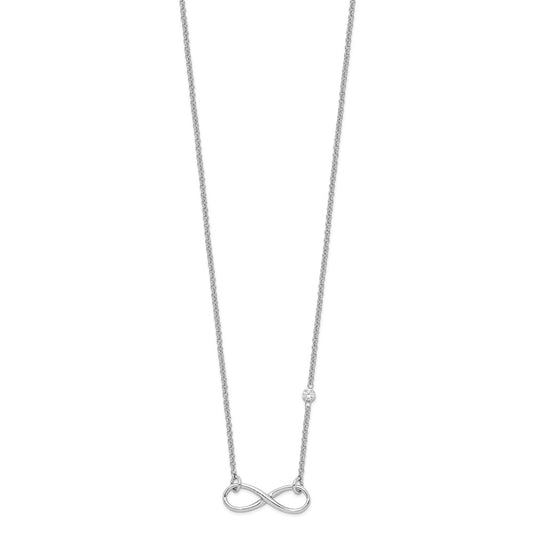 Sterling Silver Rhodium-plated CZ Infinity Knot Necklace QG4395-18