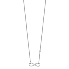 Sterling Silver Rhodium-plated CZ Infinity Knot Necklace QG4395-18