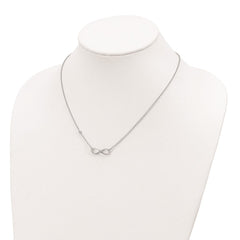 Sterling Silver Rhodium-plated CZ Infinity Knot Necklace QG4395-18
