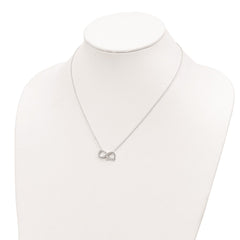 Sterling Silver Rhodium-plated CZ Infinity LOVE Necklace QG4399-18