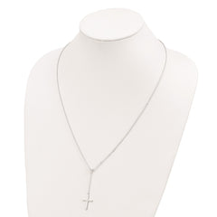 Sterling Silver Polished Cross Adjusts up to 23.5 inch Necklace QG4405-23