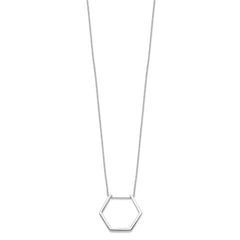 Sterling Silver Rhodium-plated Hexagon Necklace QG4429-18