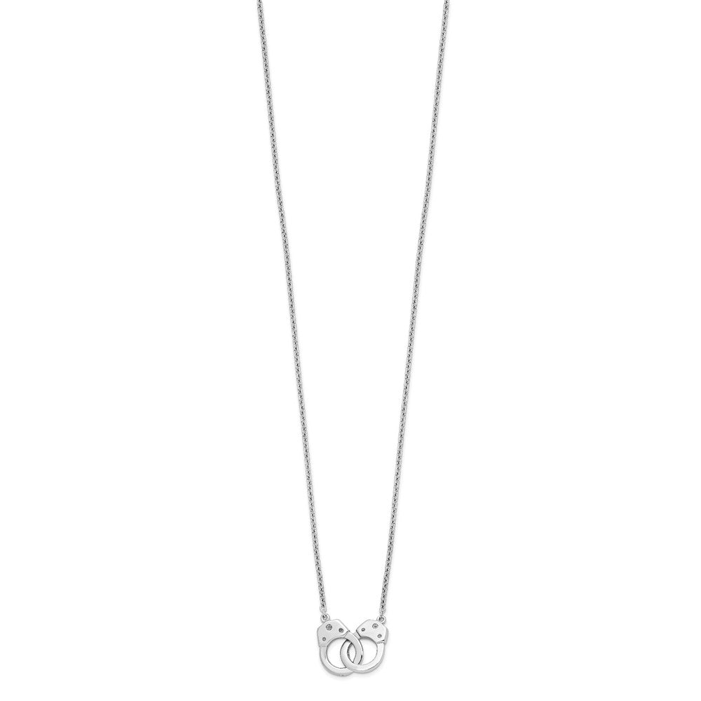 Sterling Silver Rhodium-plated Handcuff Necklace QG4450-18