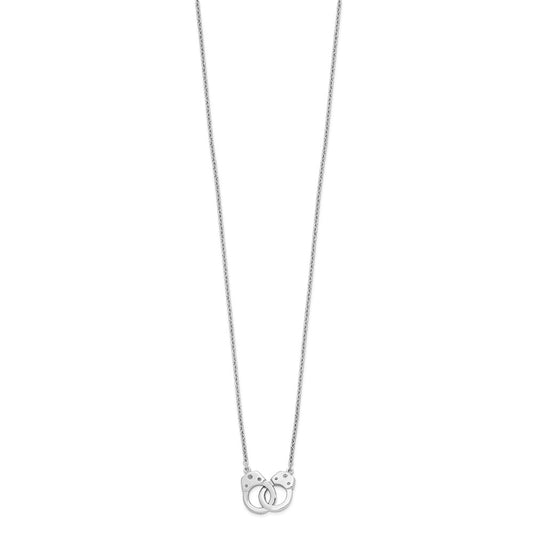 Sterling Silver Rhodium-plated Handcuff Necklace QG4450-18