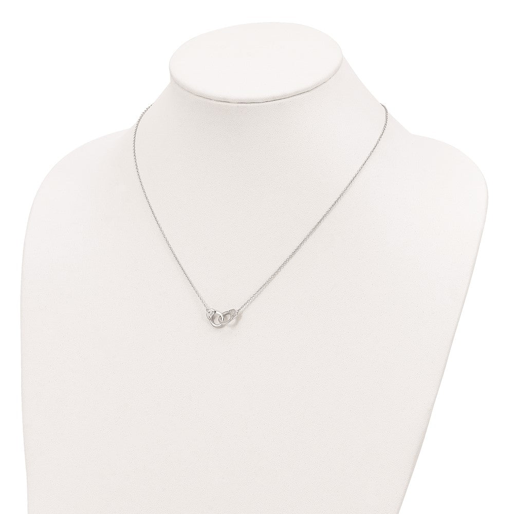 Sterling Silver Rhodium-plated Handcuff Necklace QG4450-18