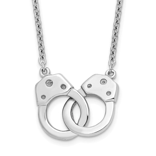 Sterling Silver Rhodium-plated Handcuff Necklace QG4450-18