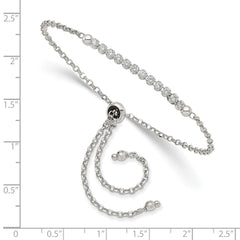 Sterling Silver Rhodium-plated CZ Adjustable Bracelet QG4544