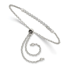 Sterling Silver Rhodium-plated CZ Adjustable Bracelet QG4544