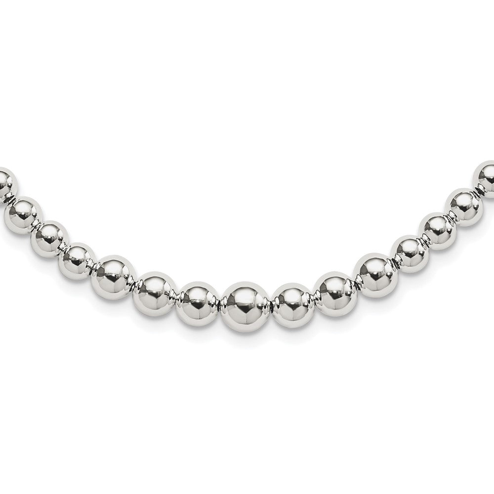 Sterling Silver Graduated Beads Adjustable Necklace QG4548-28